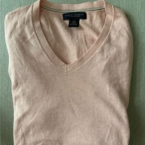 Banana Republic Pink V-Neck Sweater Luxury Blend